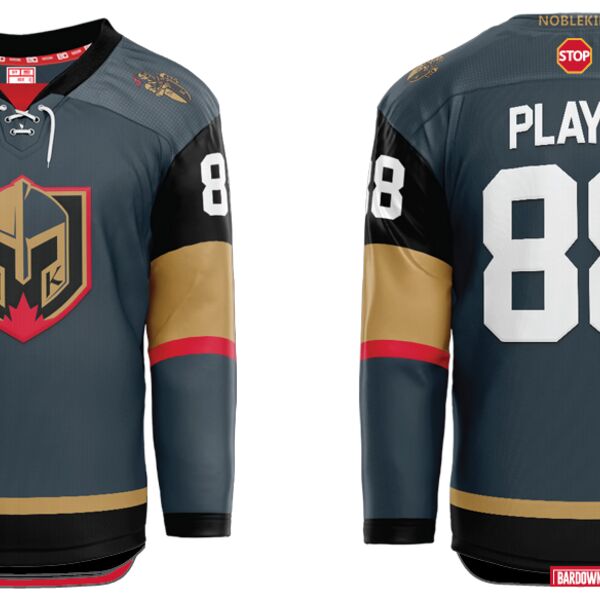 Nobleking Knights Sublimated Hockey Jersey Away - Adult Thumbnail