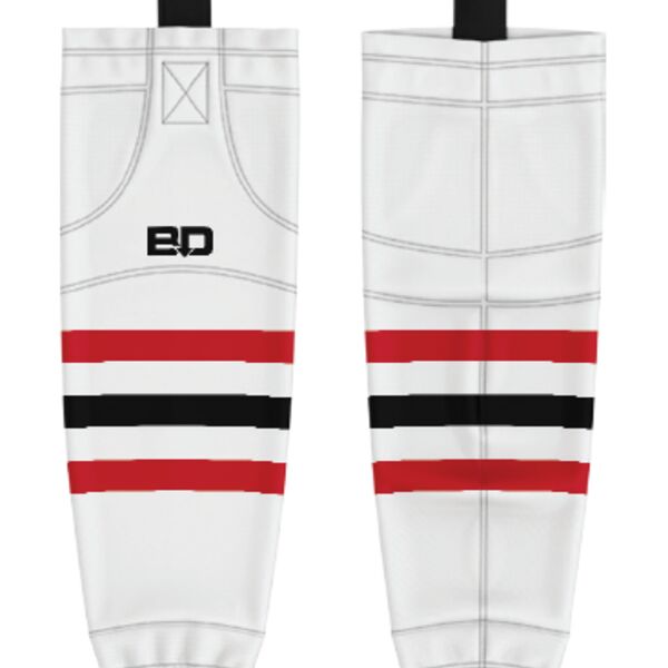 Red Deer Minor Sublimated Hockey Socks White Thumbnail