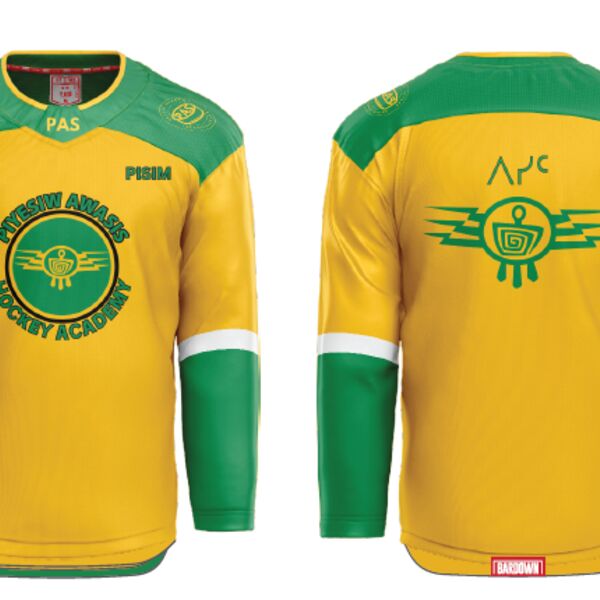 ThunderChild Hockey Academy Pro Collar Sublimated Jersey Yellow - Youth Thumbnail