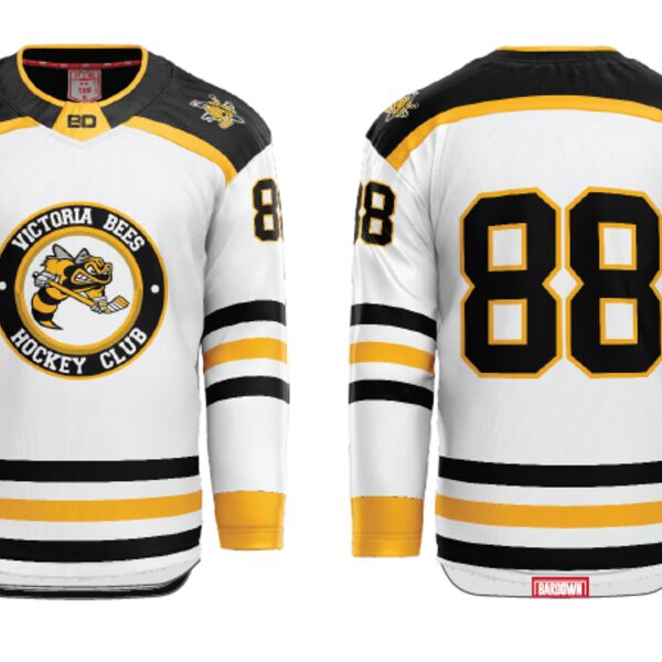 Victoria Bees Sublimated Hockey Jersey - White Thumbnail