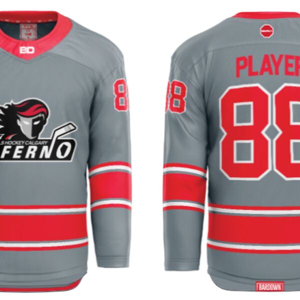 Jr. Inferno-GHC-Sublimated Hockey Jersey with Scoop - H6-Silver - Youth Thumbnail