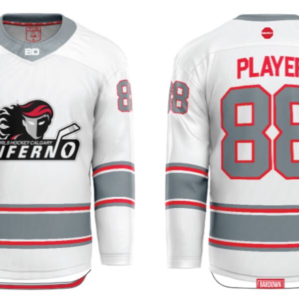 Jr. Inferno-GHC-Sublimated Hockey Jersey with Scoop - A4-White - Adult Thumbnail