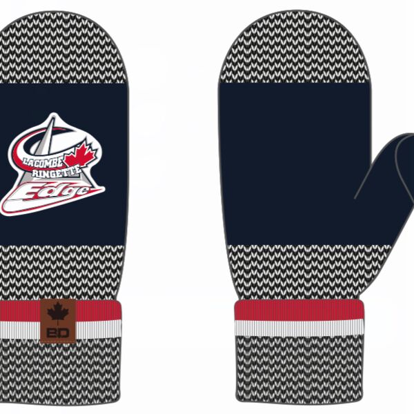 Lacombe Ringette Edge Pepper Stripes Mittens Thumbnail
