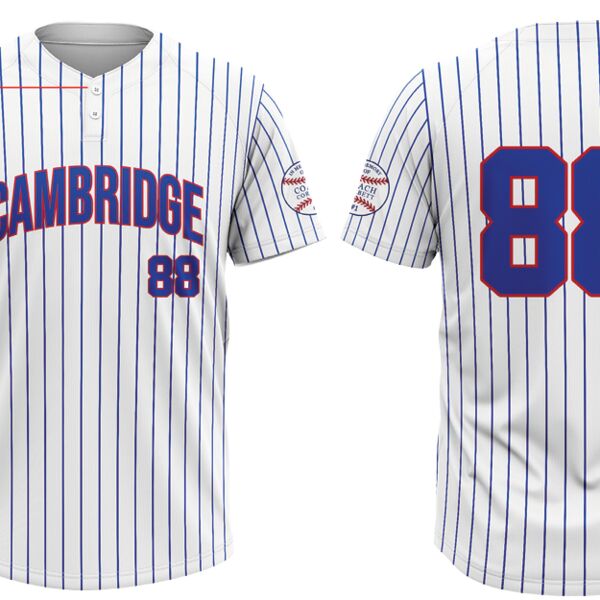 Cambridge Cubs Pinstripe Two-Button Baseball Jersey Thumbnail
