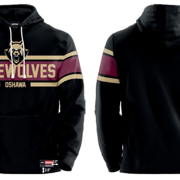 Oshawa Firewolves Sublimated Stripe Show Hoodie - Adult Thumbnail