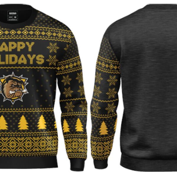 Brantford Bulldogs Happy Holiday Sublimated Sweater - Adult Thumbnail